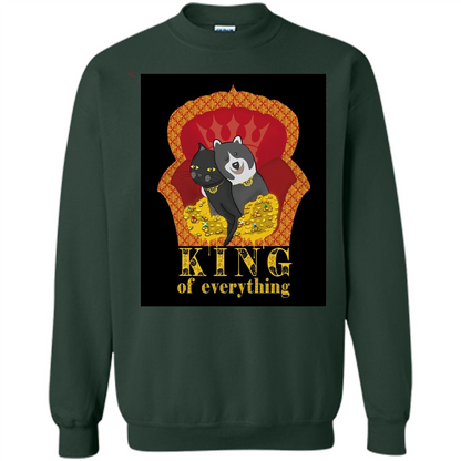 Cats And Dogs Lovers T-shirt King Of Everything Forest Green