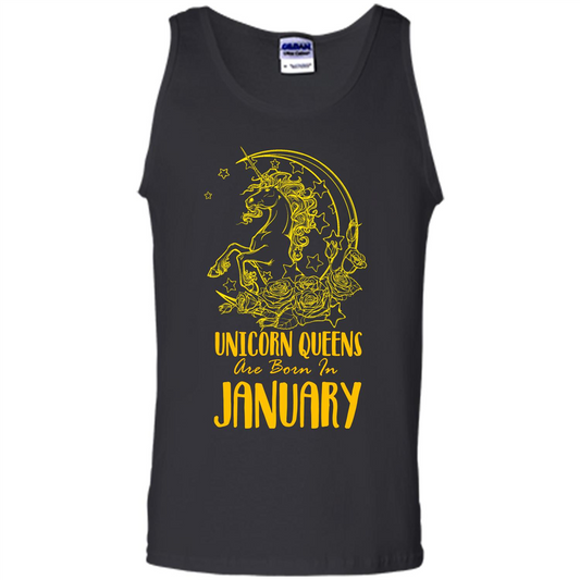 January Unicorn T-shirt Unicorn Queens Are Born In January Black