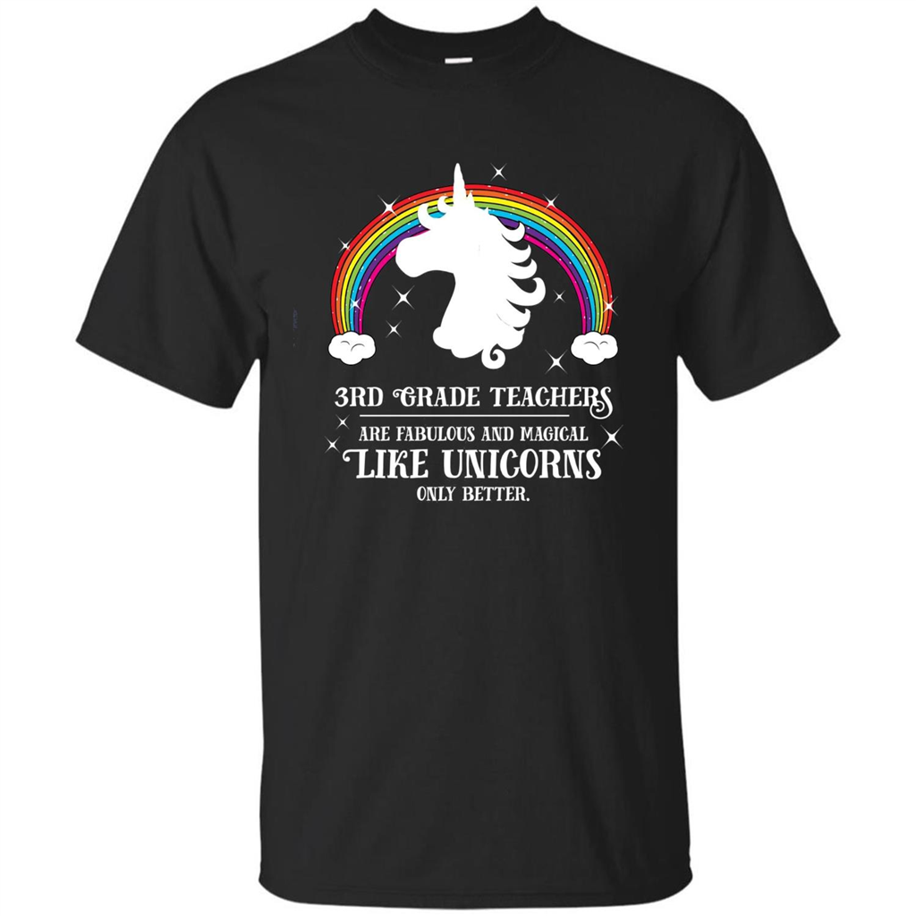 Third Grade T-shirt 3rd Grade Teachers Fabulous Unicorn T-shirt Black