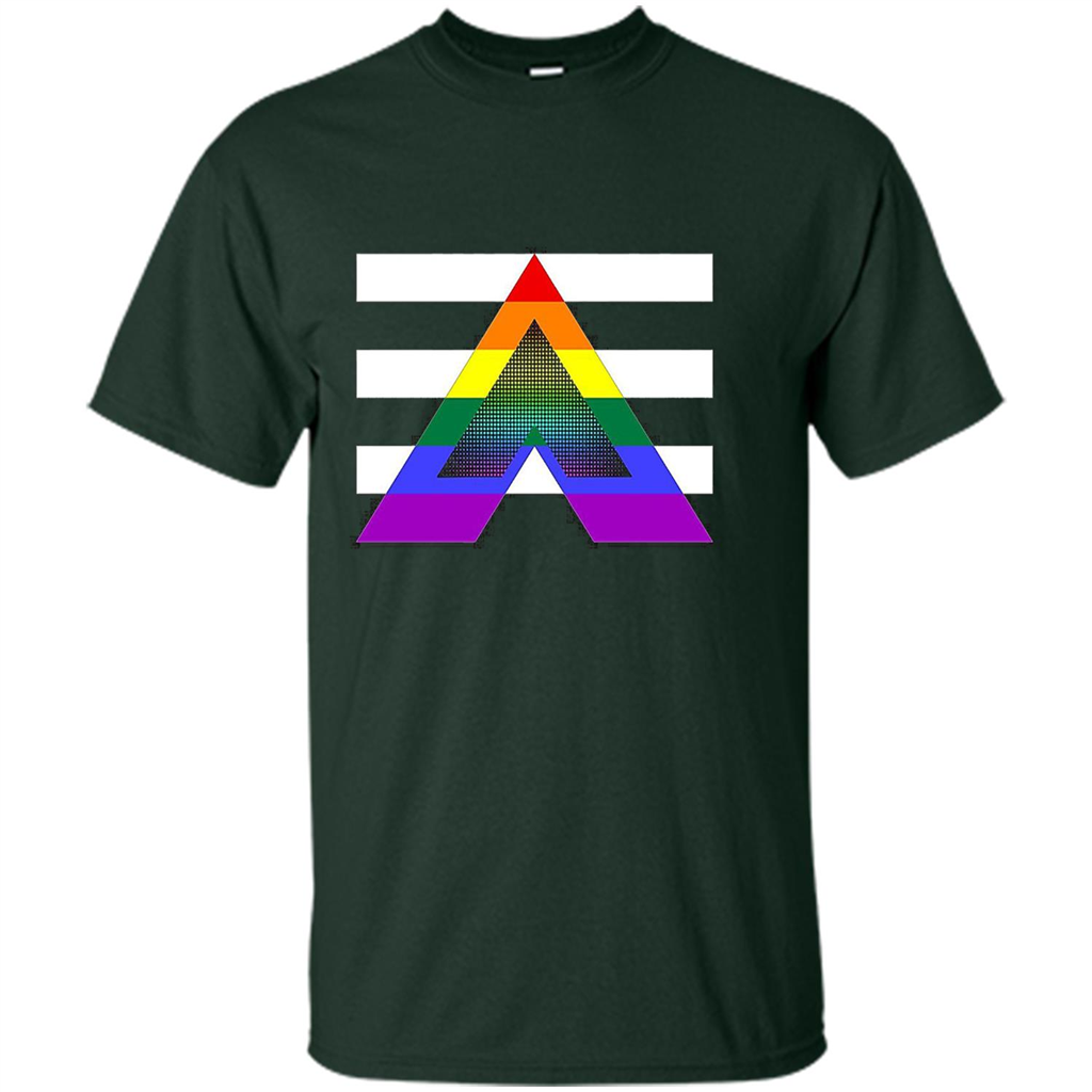 LGBT Pride Straight Ally Pride Flag T-Shirt Forest Green