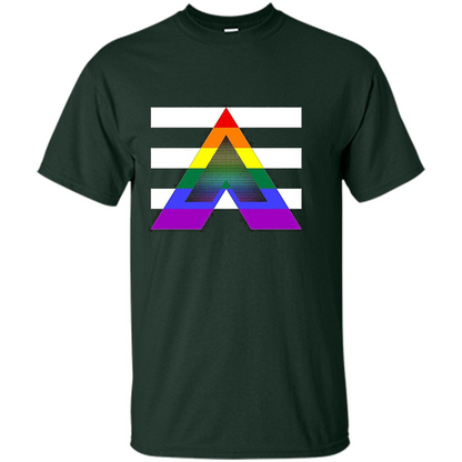 LGBT Pride Straight Ally Pride Flag T-Shirt Forest Green