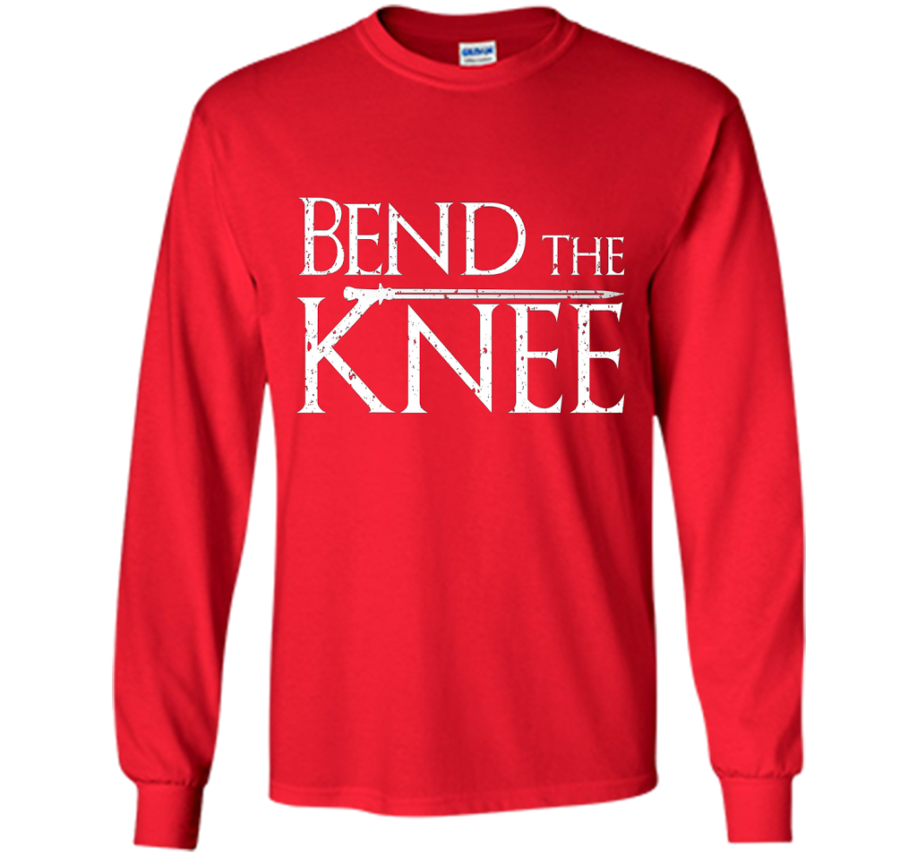 Bend The Knee Lord T-Shirt - Sword Tee cool shirt Red