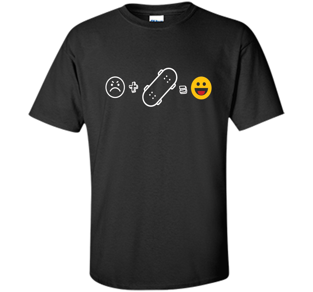 Sad Face But Add Skateboard than very Fun Gift T Shirt shirt Black