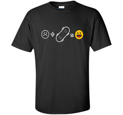 Sad Face But Add Skateboard than very Fun Gift T Shirt shirt Black
