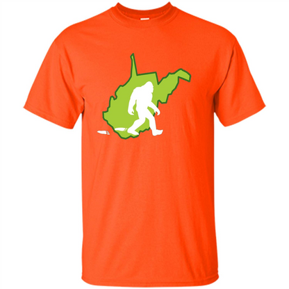 West Virginia State Bigfoot Hunter T-shirt Orange