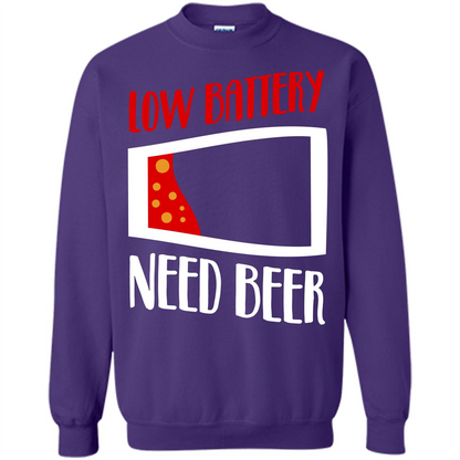 Beer T-shirt Low Battery Need Beer T-shirt Purple