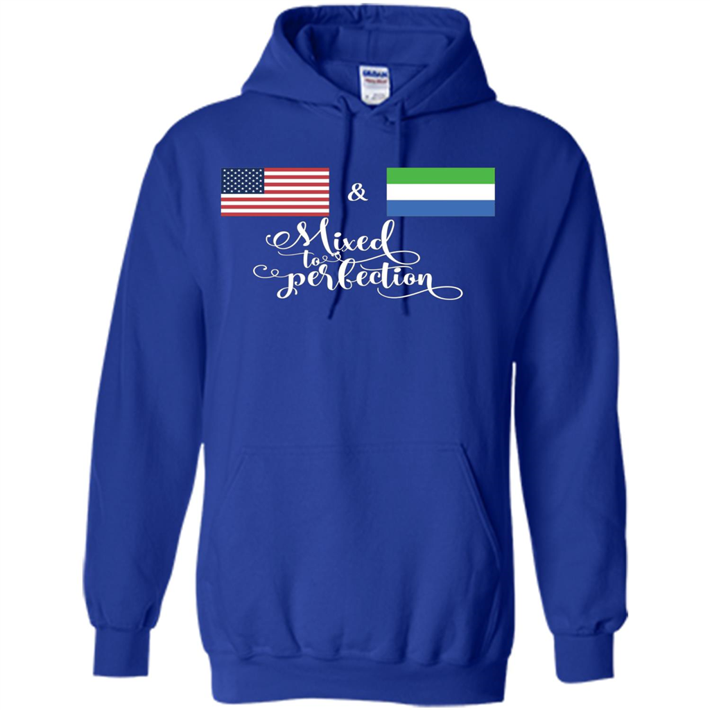 American + Sierra Leone Mixed To Perfection Flag T-Shirt Royal