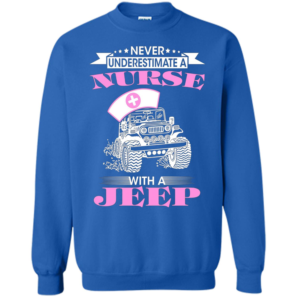 Never Underestimate A Nurse With A Jeep T-shirt Royal