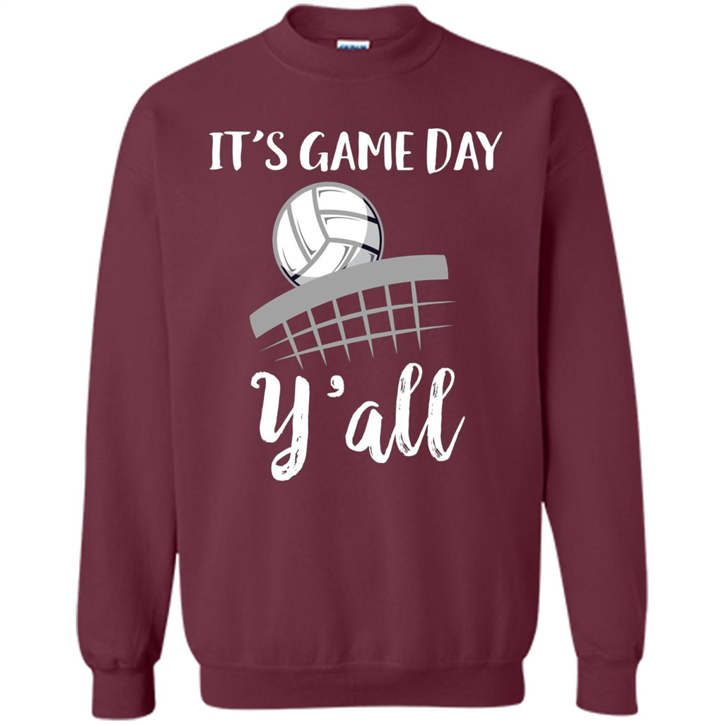 Volleyball Lovers T-shirt It's Game Day Y'all Tshirt Maroon