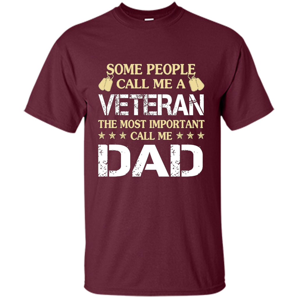Fathers Day T-shirt The Most Important Call Me Dad Maroon