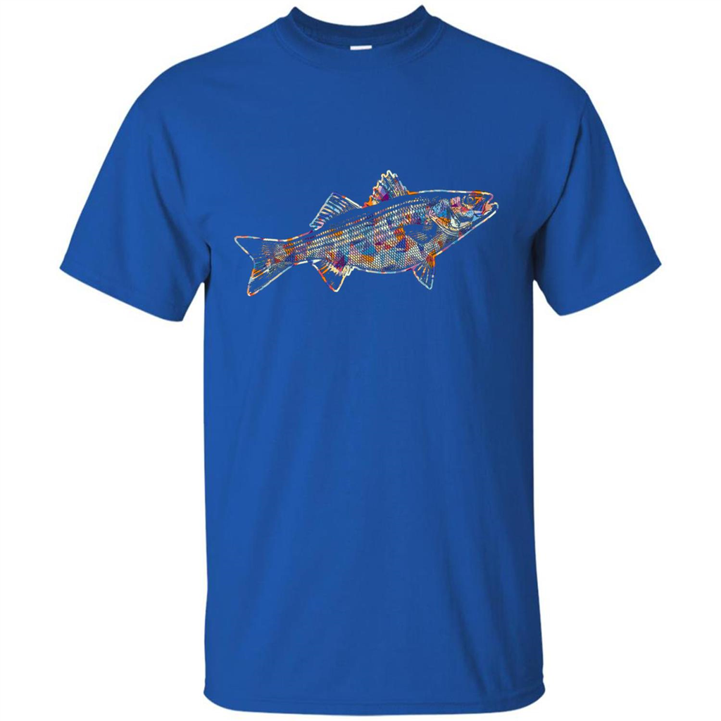 Striped Bass T-shirts - Love Striped Bass Colorful T shirts Royal