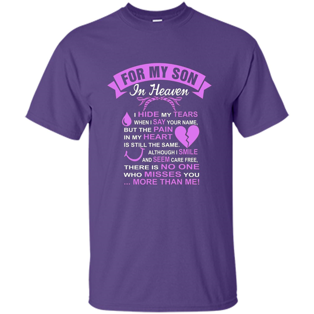 For My Son In Heaven T-shirt I Hide My Tears Purple