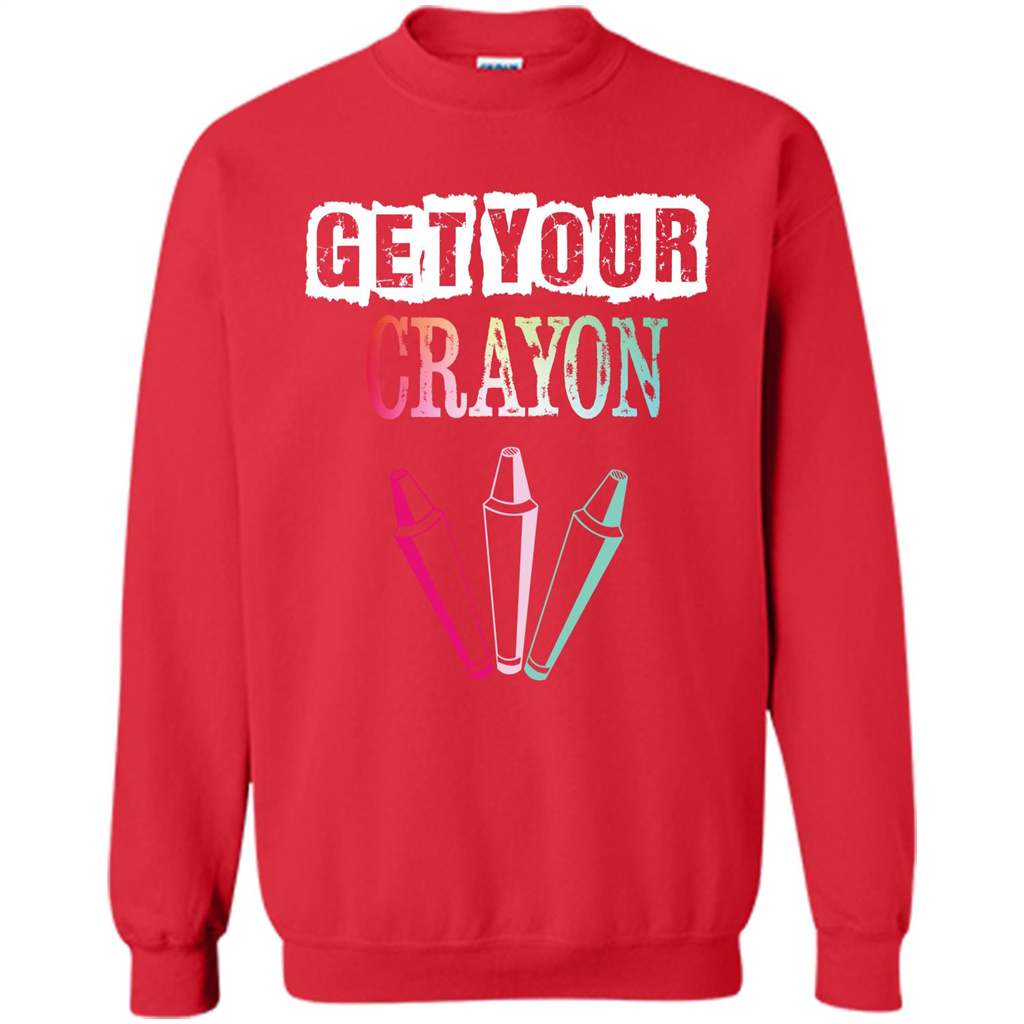 Teacher Lover T-shirt Get Your Crayon Red