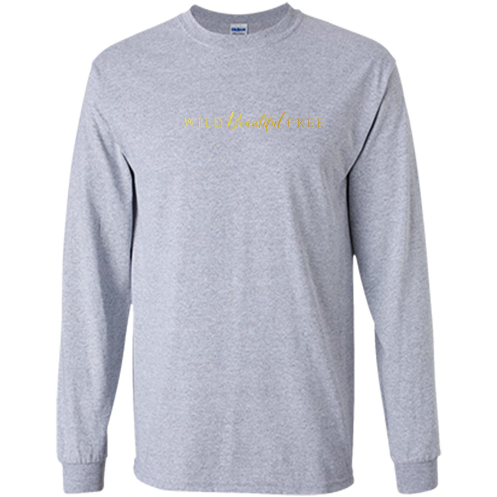 Wild Beautiful Free Logo T-shirt with Endangered Species Sport Grey