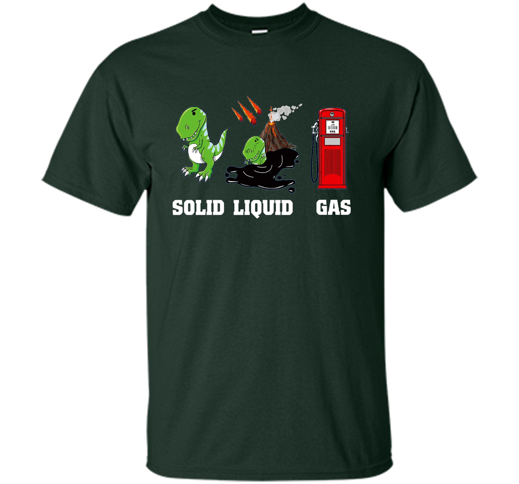 Dinosaur Solid Liquid Gas T-shirt Forest Green