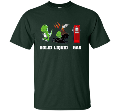 Dinosaur Solid Liquid Gas T-shirt Forest Green