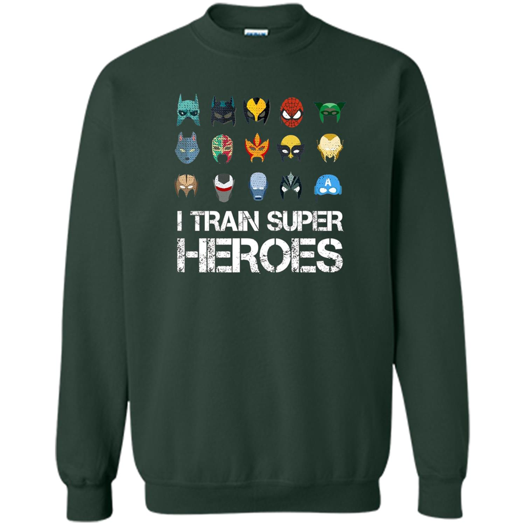 I Train Super Heroes T-shirt Forest Green