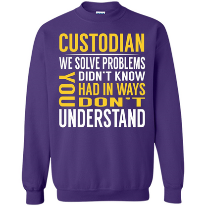 Custodian Solve Problems T-shirt Purple