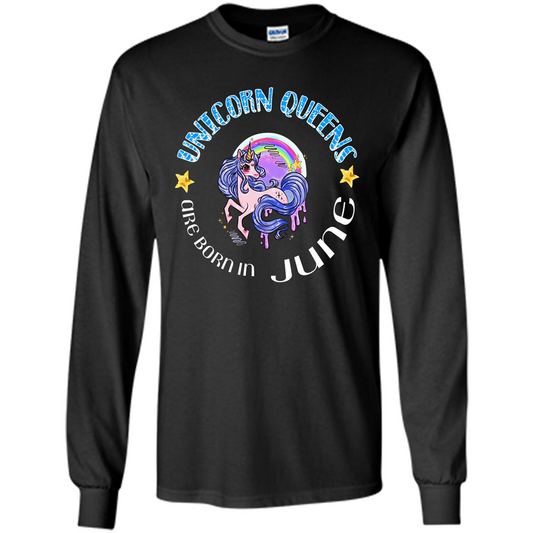 June Unircorn T-shirt Unicorn Queens Are Born June Black