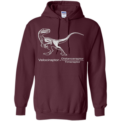Velociraptor Distanceraptor Timeraptor T-shirt Maroon
