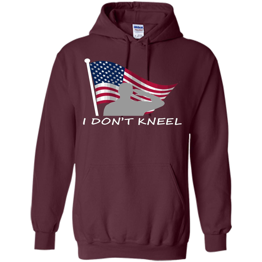I Don't Kneel T-Shirt American Flag T-shirt Maroon