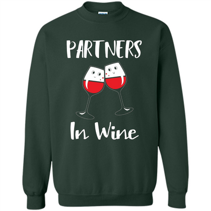 Wine Party T-shirt Partners In Wine T-shirt Forest Green