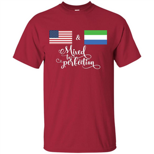 American + Sierra Leone Mixed To Perfection Flag T-Shirt