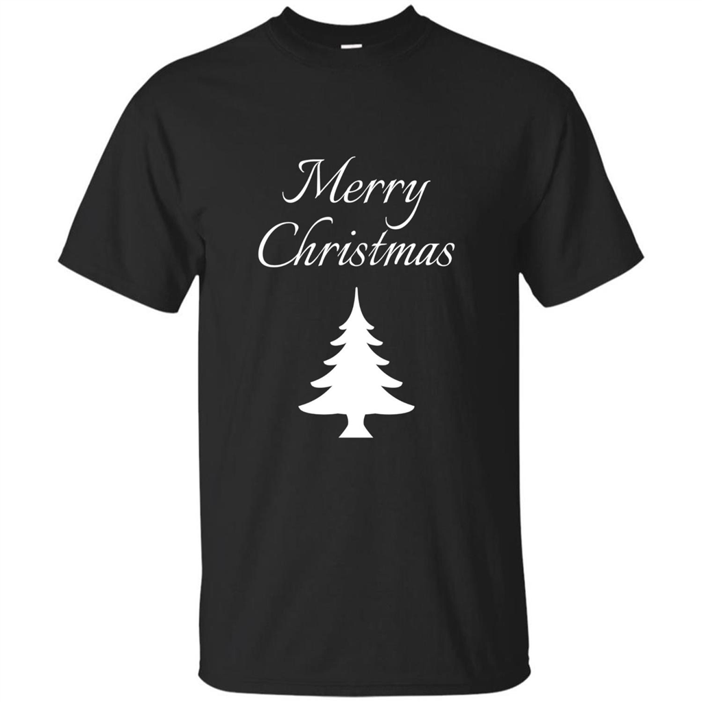 Merry Christmas Xmas Tree T-Shirt Black