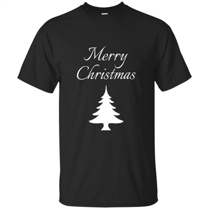 Merry Christmas Xmas Tree T-Shirt Black