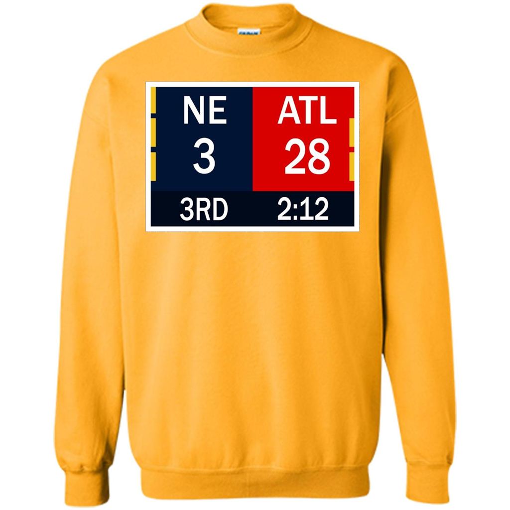 NE 3 ATL 28 Final T-shirt 2 Sides 1 Game Gold