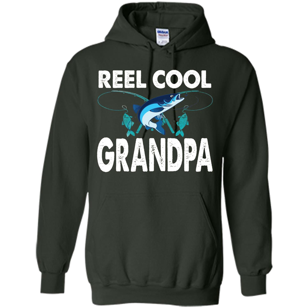 Fathers Day T-shirt Reel Cool Grandpa Forest Green