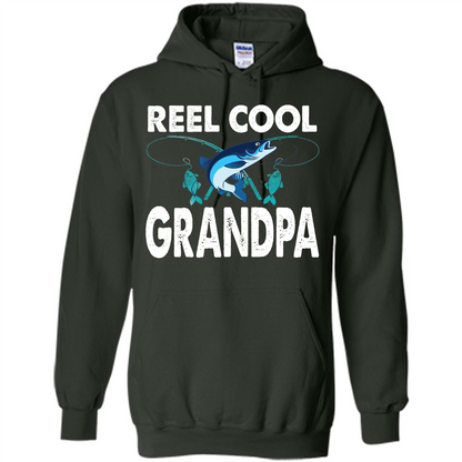 Fathers Day T-shirt Reel Cool Grandpa Forest Green