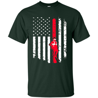 The American Flag Scuba Diving T-shirt Forest Green
