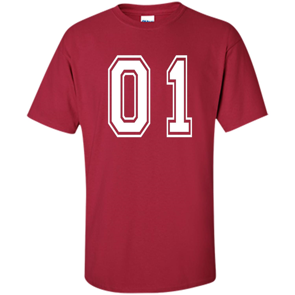 Sports Team School Numbers T-Shirt 01 Cardinal