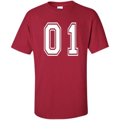 Sports Team School Numbers T-Shirt 01 Cardinal