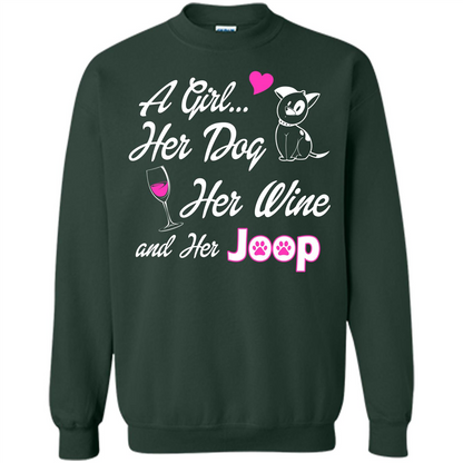Dog T-shirt A Girl Her Dog Her Wine And Her Joop T-shirt Forest Green