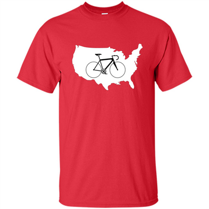 Bicycle America T-shirt USA States Road Bike Red