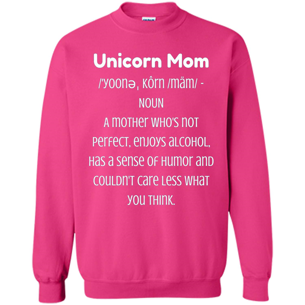 Fun Mom T-shirt - Unicorn Mom Definition Heliconia