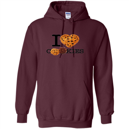 I Love (Heart) Cookies T-shirt Maroon
