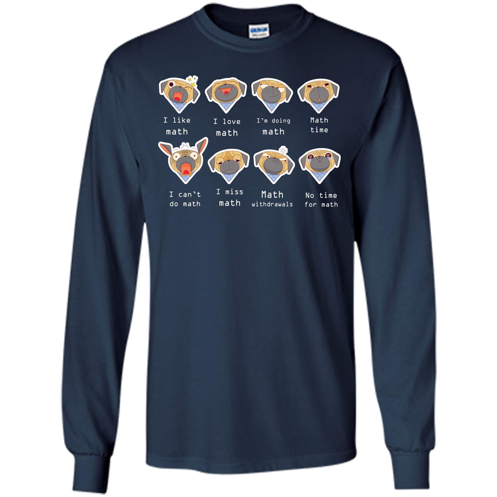 I Love Math T-shirt Dog Emotion Navy
