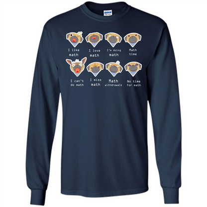 I Love Math T-shirt Dog Emotion Navy