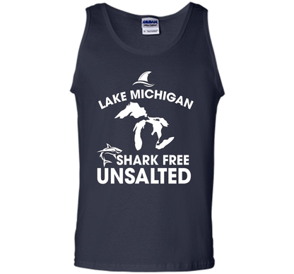Lake Michigan T-Shirt Unsalted Shark Free Great Lakes T-shirt Navy