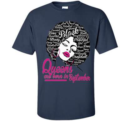 Queens Are Born In September - Strong Black Woman T-shirt