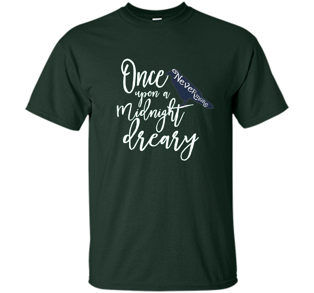 Poe Raven Shirt, Bookworm Shirt Literary Gifts cool shirt Forest Green