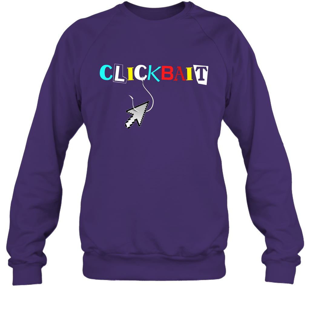 ClickBait Fishing Shirt Sweatshirt Sweatshirt Purple