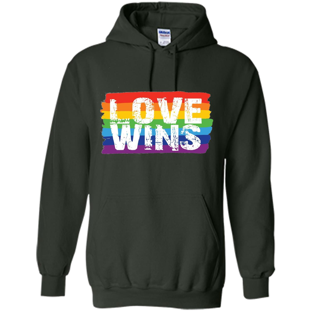 LGBTQ Pride T-shirt Love Wins Forest Green