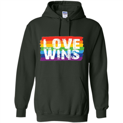 LGBTQ Pride T-shirt Love Wins Forest Green