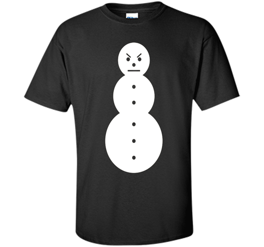 Funny Christmas T-shirt Angry Snowman T-shirt Black S