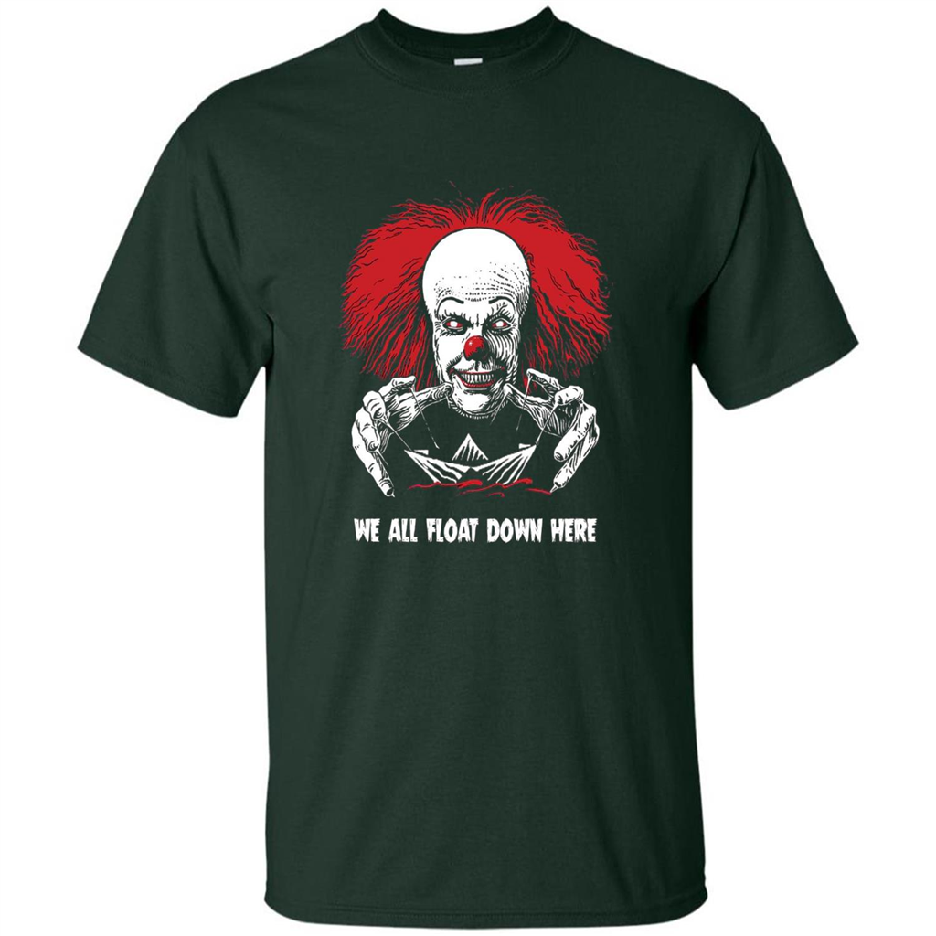 Red Balloon We All Float Down Here T-shirt Horror Halloween T-shirt Forest Green