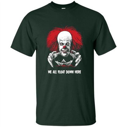 Red Balloon We All Float Down Here T-shirt Horror Halloween T-shirt Forest Green